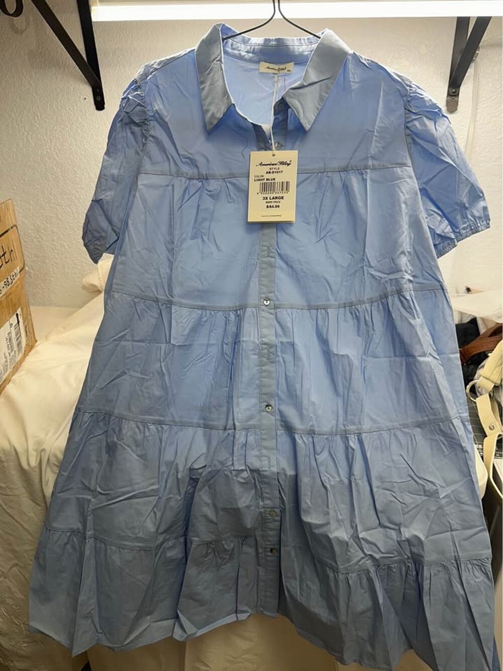 New Boutique  American Bling Light Blue Dress 3X Large. B-335. New with tags